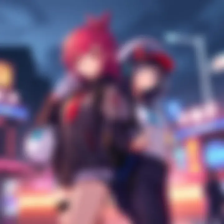 Heather and Hinako stand together, ready for a gaming adventure, showcasing their unique styles and teamwork.