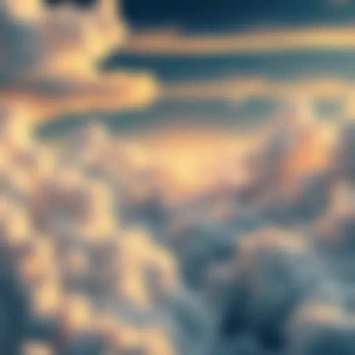 Heavenly Cloud World Map A dreamlike map of a heavenly cloud world, featuring soft clouds and ethereal landscapes, hinting at contrasting beauty and decay.