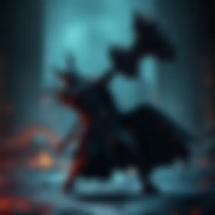 A warrior swings a massive hammer in a dark, fantasy setting, showcasing intense combat action in a Souls game.