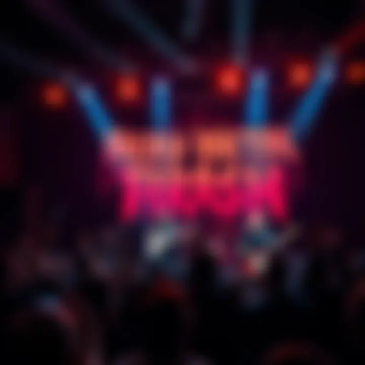 A Heavy Metal Thrash band performing on stage with energetic musicians and a cheering crowd, capturing the spirit of classic metal music.