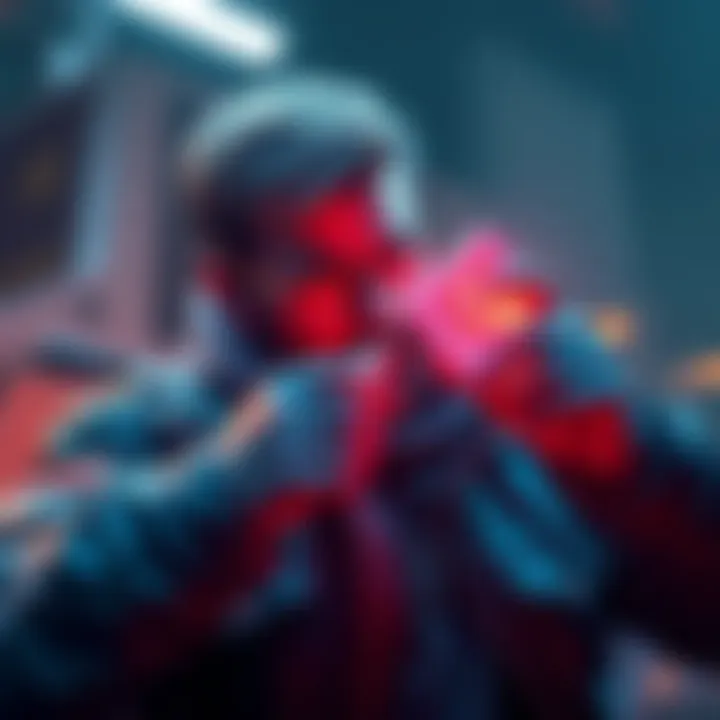 A character using First Aid Meds to heal in a boss fight against Heisenberg