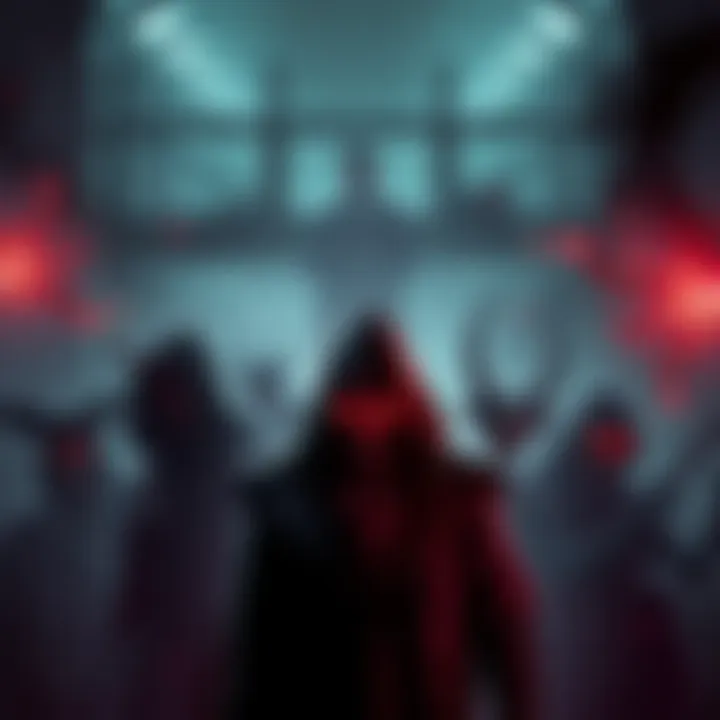 A group of dark and mysterious characters representing the Hell faction in Fallen London, showcasing their chaotic and morally complex nature.