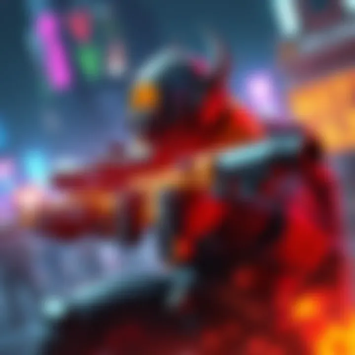 A Hell Razer character with a sniper rifle, showcasing its unique design and role in gameplay, set against a colorful game background.