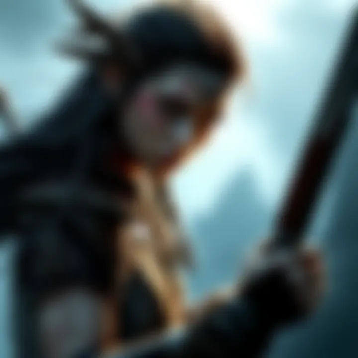 A warrior woman with long dark hair and intricate facial markings, representing Senua from Hellblade: Senua's Sacrifice, in a dramatic pose