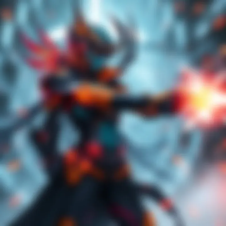 A new Warframe character named Helle, showcasing crowd control abilities with energy effects, supporting allies in battle.