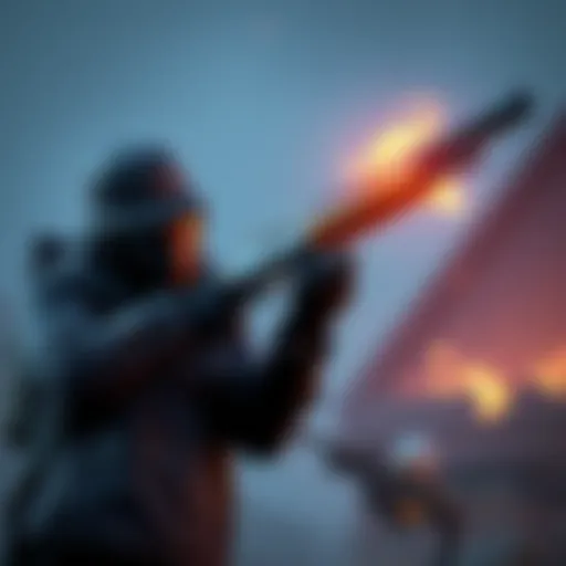 A character in a video game firing the Jakobs Hellwalker shotgun, showcasing its power and cowboy design.