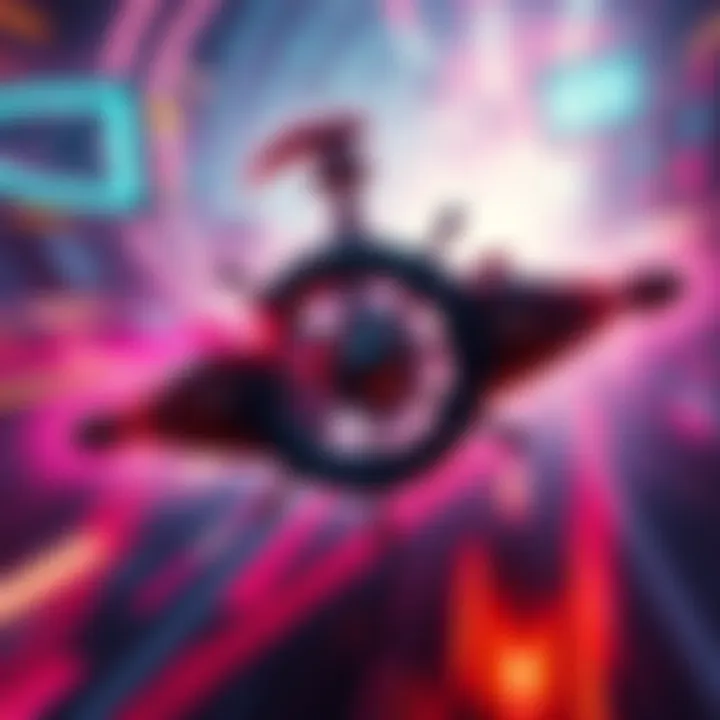 Helm ship in gaming A helm ship navigating through a vibrant game environment