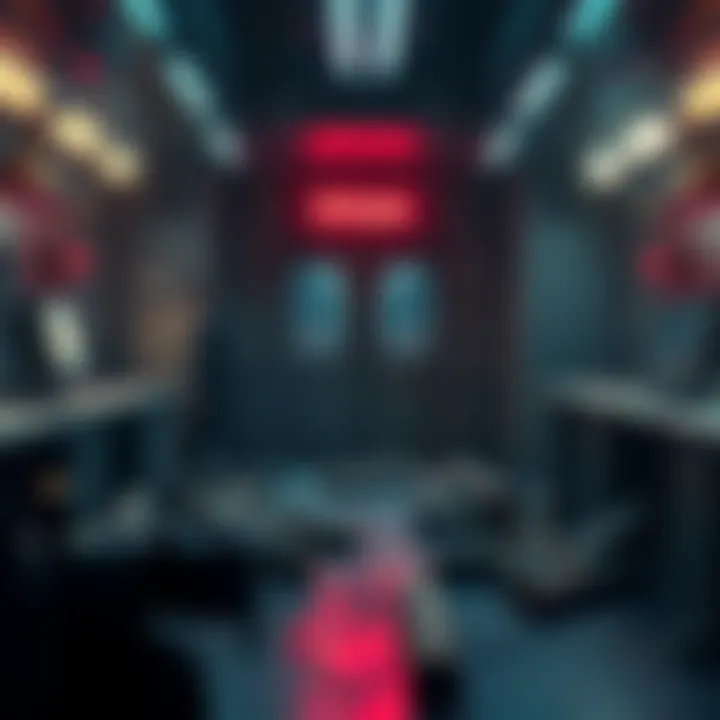 Characters searching for Dallas's and Rousseau's RIGs in a dimly lit tram control room with logs scattered on the floor