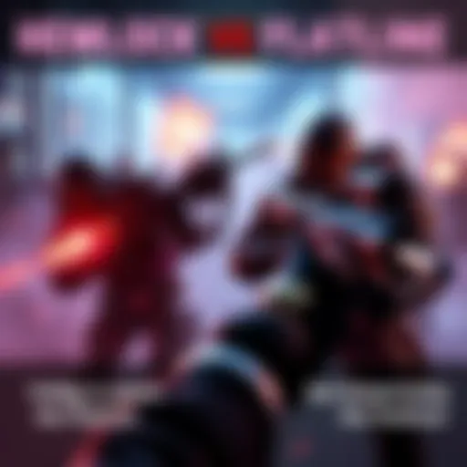 A visual comparison of the Hemlock and Flatline weapons in a gaming setting, showing players engaging in battle with the Hemlock visibly outperforming the Flatline.