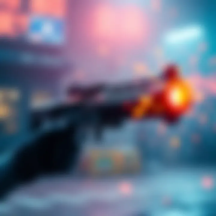 A hemlock weapon firing in burst mode with bright visuals of gameplay action.