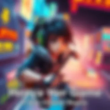 Henya, a determined character, is focused on saving her game as she navigates through a colorful virtual world filled with challenges.