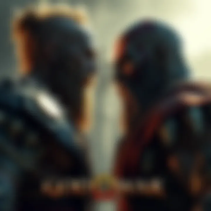 Hercules and Kratos confront each other in a dramatic scene, showcasing their intense rivalry and struggles against the gods.