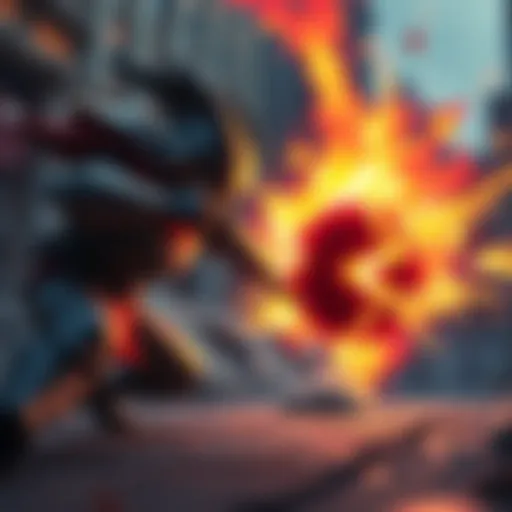 A new hero with unique powers faces off against Ball in an intense gaming scene, highlighting the challenges Ball may face from new characters introduced in updates.