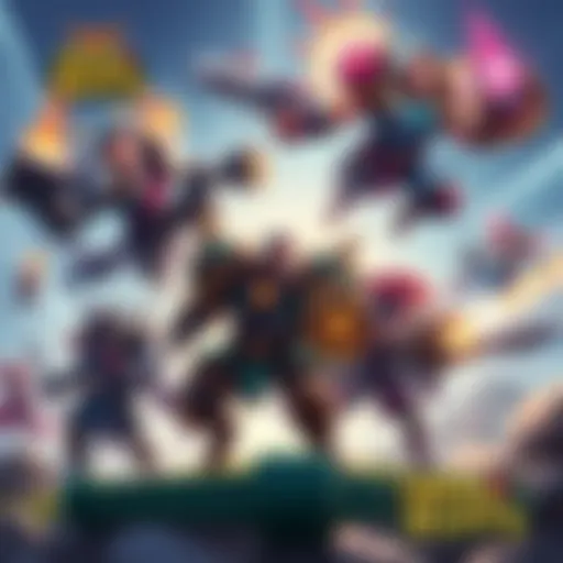 An illustration showing various game heroes with enhanced abilities and effects, highlighting the recent adjustments in hero balancing.