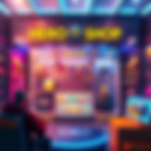 A vibrant display showcasing various cosmetic items available in the Hero Gear shop, with a focus on Homebase Points and gameplay events.