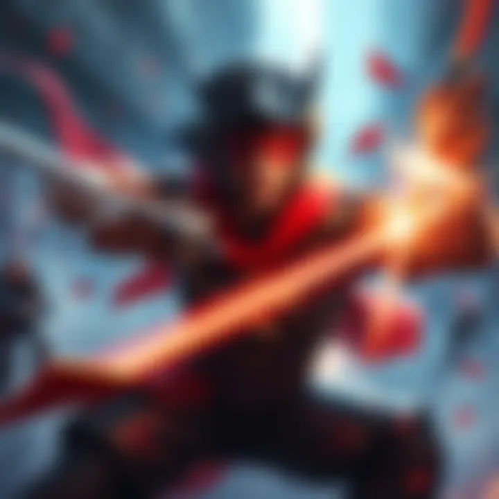 A skilled player controlling a powerful game character, showcasing dynamic moves and strategy during gameplay.