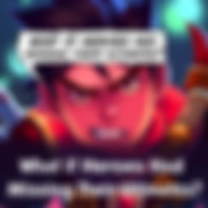 Hero character missing ultimate ability A game character looking frustrated after missing their ultimate ability, with a comic-style speech bubble expressing disappointment