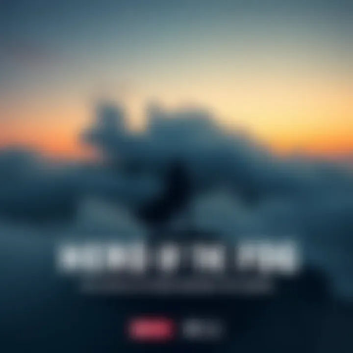 Hero of the Fog A silhouette of a brave figure standing on a foggy hilltop, with mist swirling around, symbolizing courage and inspiration.