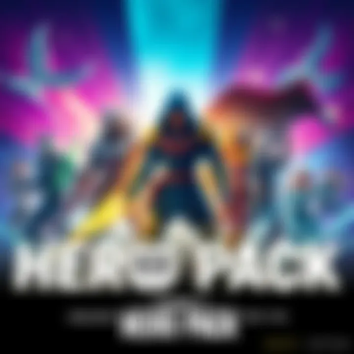 Hero Pack Launch Graphic showing various heroes available in the Ultimate Hero Pack with a vibrant background