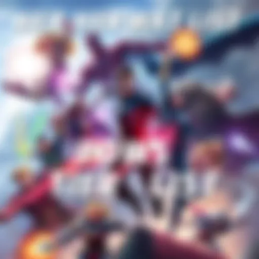 A ranked illustration of various heroes showcasing their powers in a dynamic action scene, highlighting their unique abilities