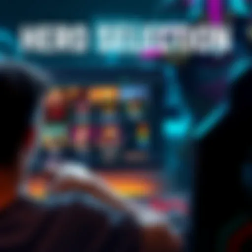 A gamer contemplates hero choices on a computer screen, showcasing a mix of safe and fun character options, with a Huskar opponent visible in the background.