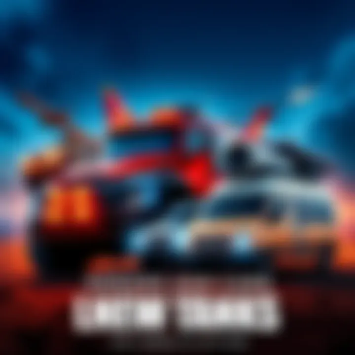 A collage of iconic hero vehicles including a monstrous truck and an adventure van, symbolizing their personalities and missions.