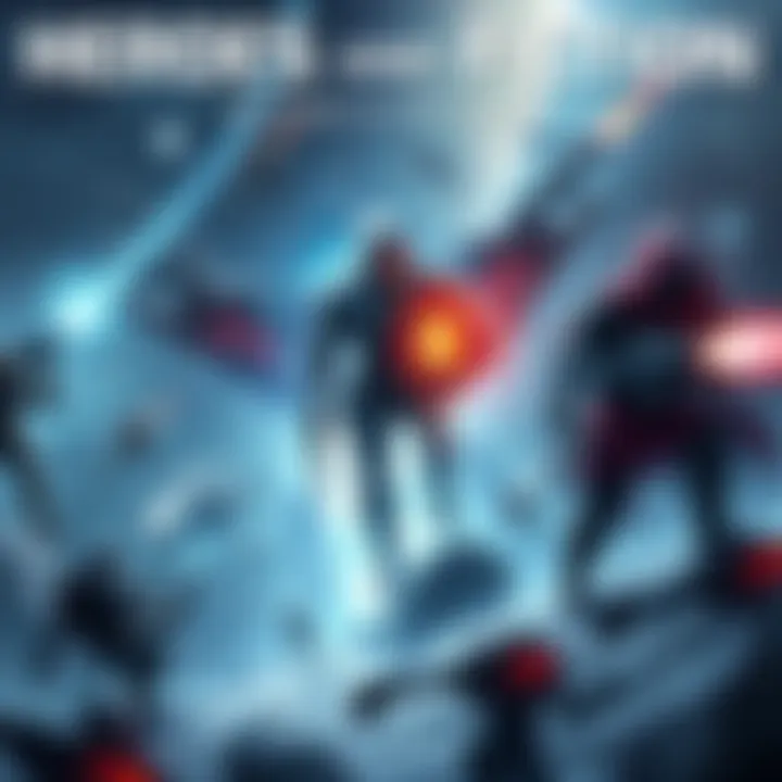 Heroes of Science and Fiction Game Cover Cover art displaying various heroes in a sci-fi battle setting with futuristic landscapes and technology