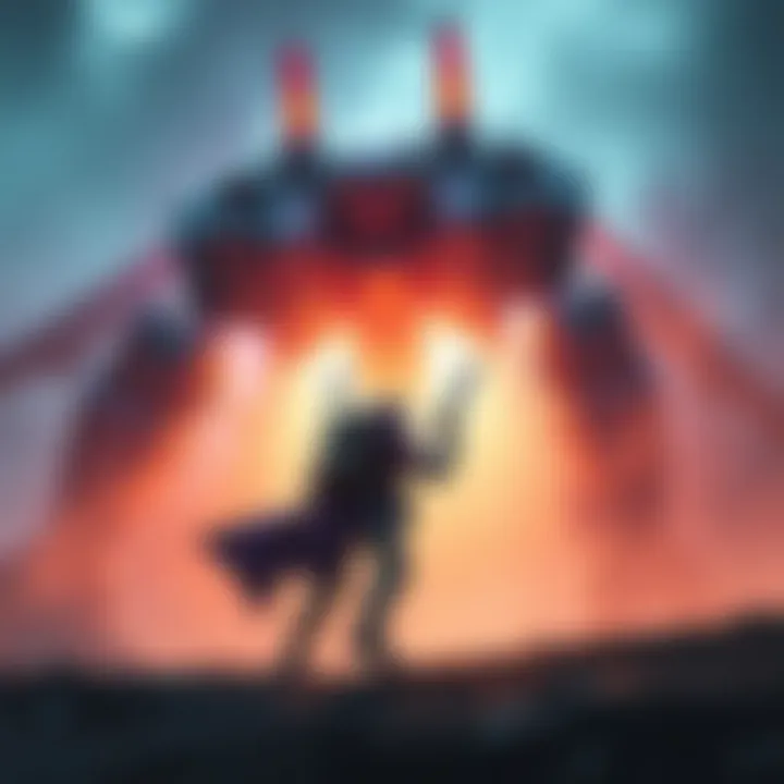 A player faces the massive mech from Ahtal-Ka during the G4 quest in Gu, capturing a thrilling adventure moment.