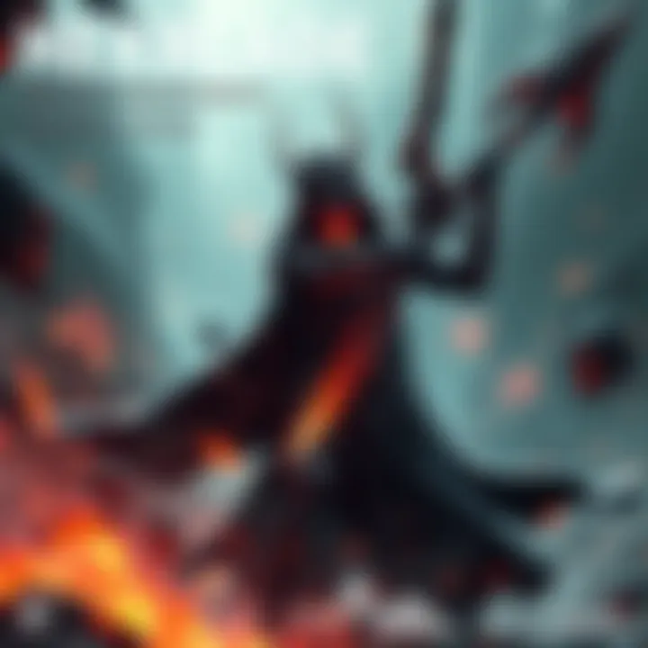 Hexblade Warlock with Blackrazor A fantasy scene showing a hexblade warlock wielding the Blackrazor weapon, dressed in dark armor and surrounded by mystical energy, looking ready for battle.