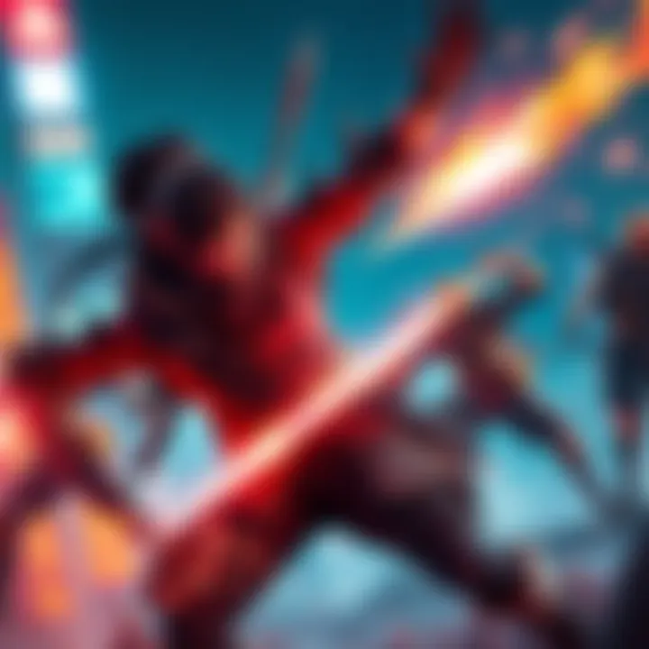 A character in HFW on PS5 battling enemies with stunning graphics and vibrant colors