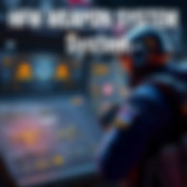 A player examining various weapons and upgrades in HFW, showing the complex inventory management interface.