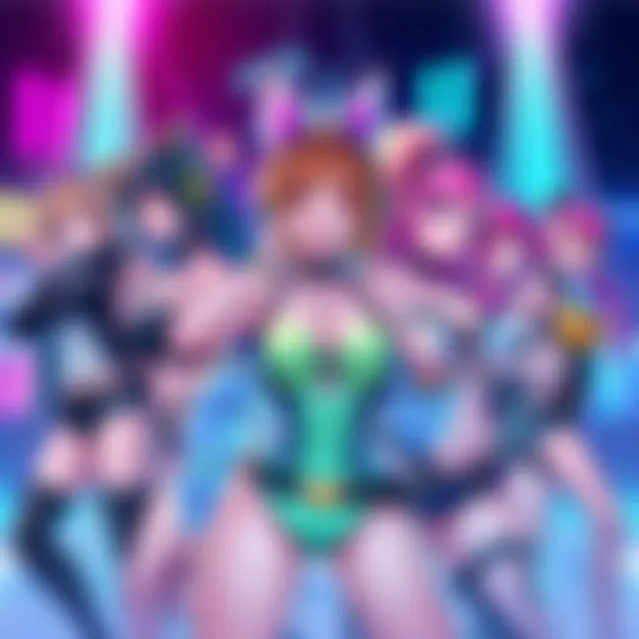 Female Characters from Hi Fi Rush Colorful illustration of attractive female characters from Hi Fi Rush game, showcasing their unique styles and charm.