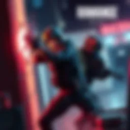 Hibana breaching a wall with her gadget while Jäger protects the team with his defense skill