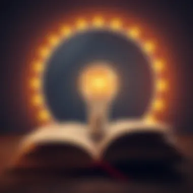 A light bulb over an open book, symbolizing new insights and understanding