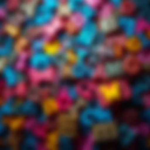 A colorful image with letters jumbled together, creating a visual challenge for anagram lovers to find hidden words.