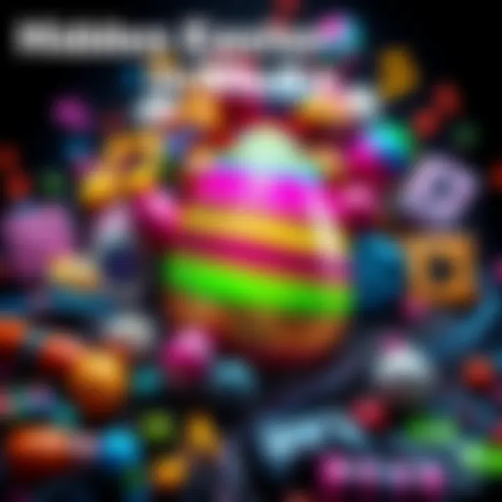 A colorful Easter egg surrounded by various media symbols like games, movies, and music notes.