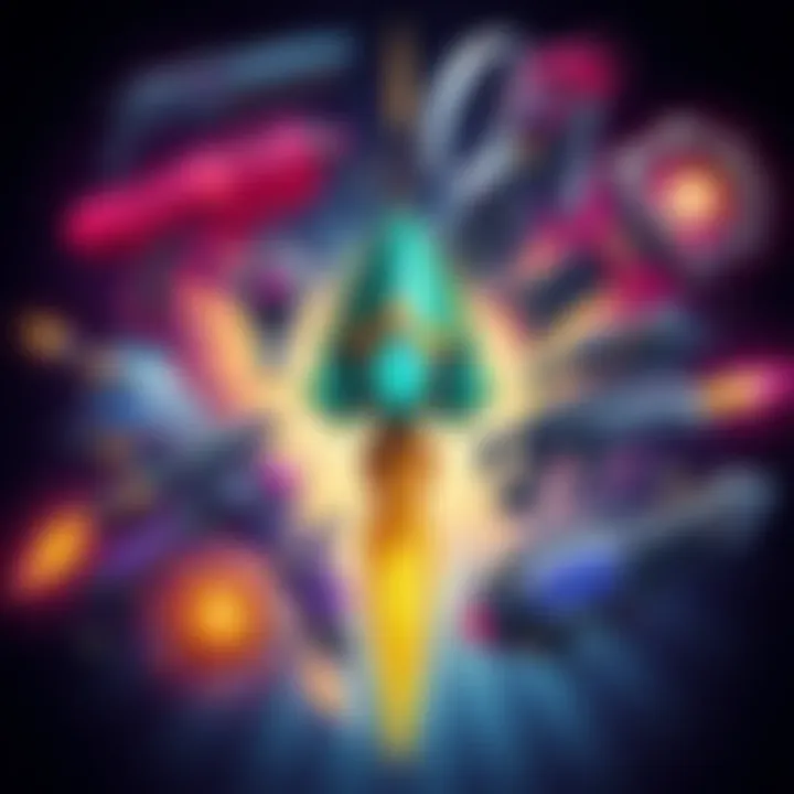 Illustration showing various hidden Eververse gear not in the Nonary Engram pool, featuring unique designs and colors.