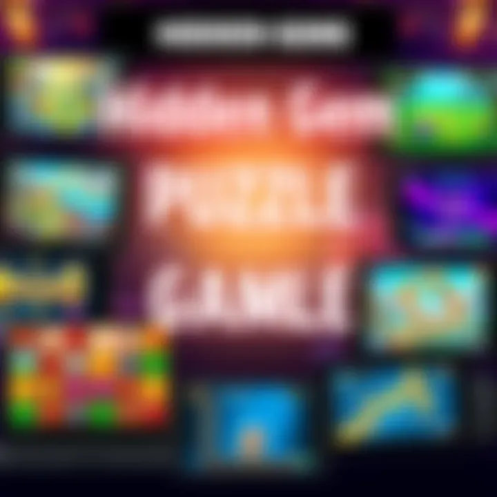 A collage of various underrated puzzle games on different devices, showcasing colorful gameplay scenes and challenging puzzles.
