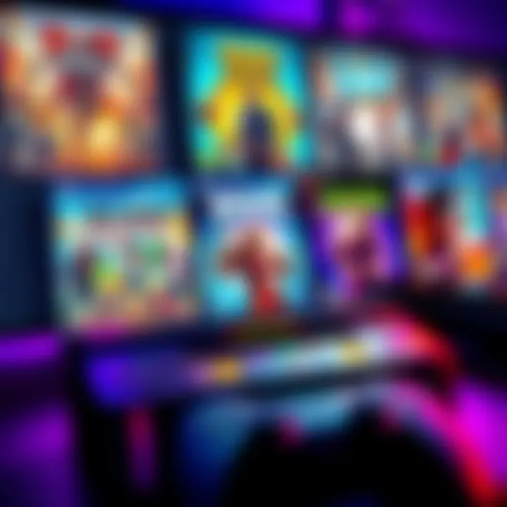 A collection of less-known video games displayed on a gaming console with colorful covers showcasing unique characters and art styles.