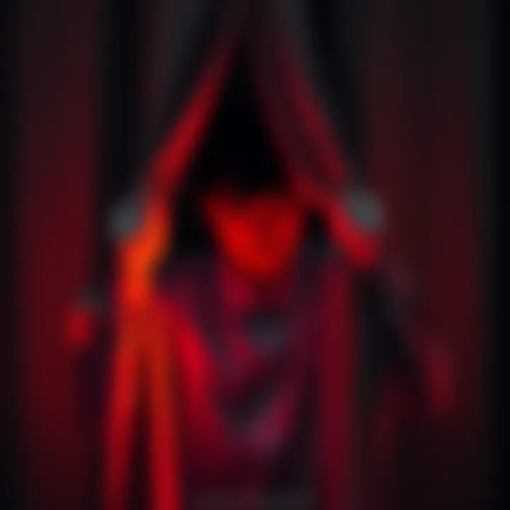 A person pulling back a curtain to reveal shocking truths and secrets behind it