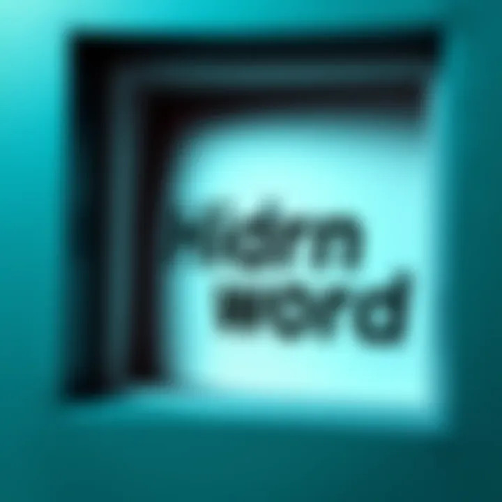 A close-up view of a text box highlighting the top right corner with a word partially visible