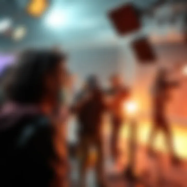 Hideo Kojima at a film set Hideo Kojima on a film set directing a scene with crew members and cameras