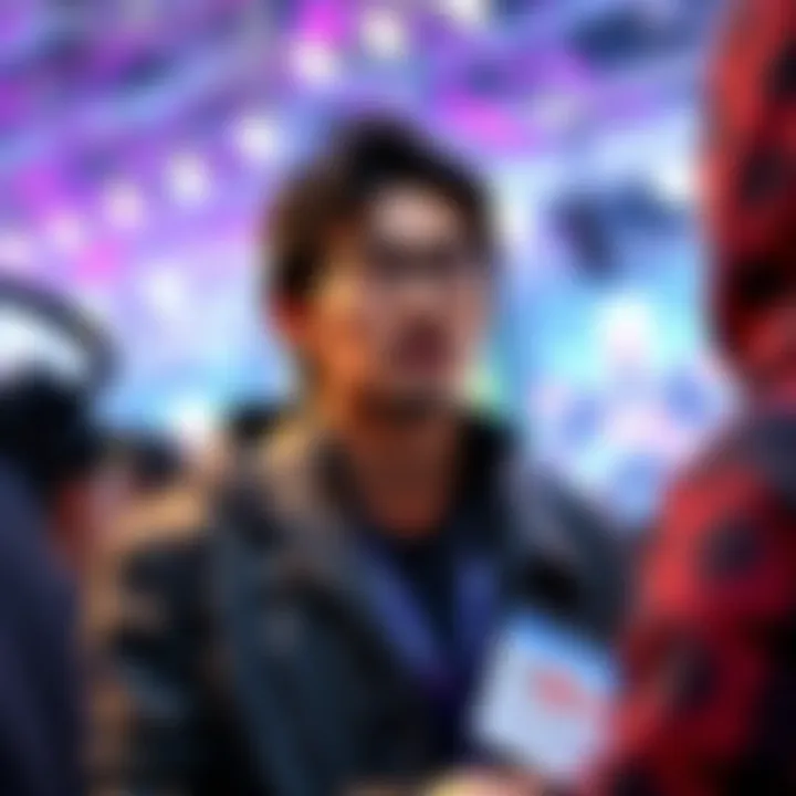 Hideo Kojima discussing gaming trends on stage at a convention