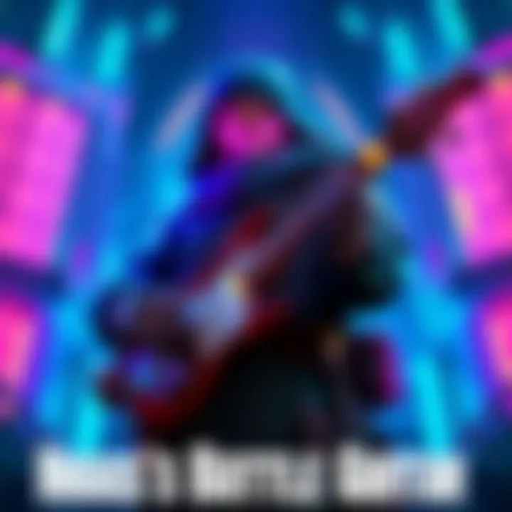 Higgs' Battle Guitar in Marathon A character in Bungie's Marathon holding Higgs' Battle Guitar, showcasing its unique design and vibrant colors against a game backdrop.