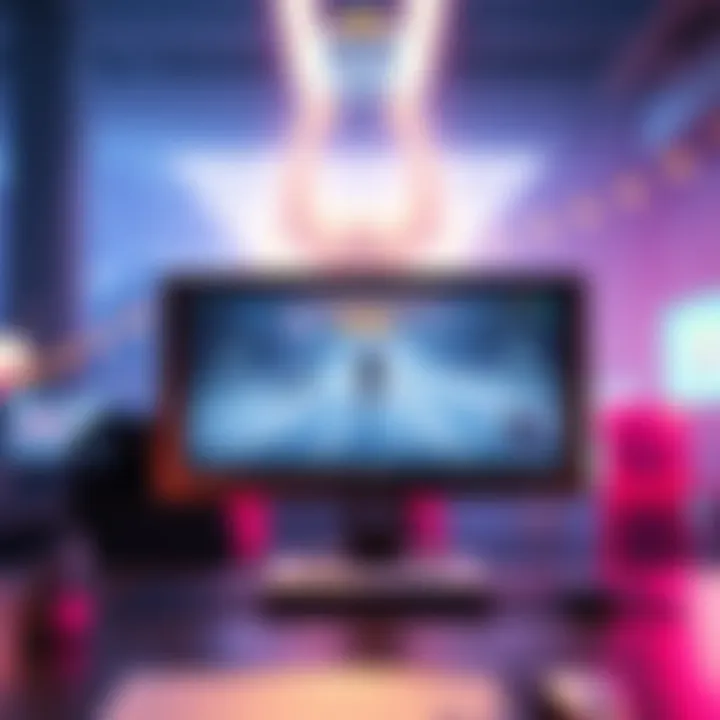 A gaming screen showing lag in Overwatch with a character frozen and a loading symbol