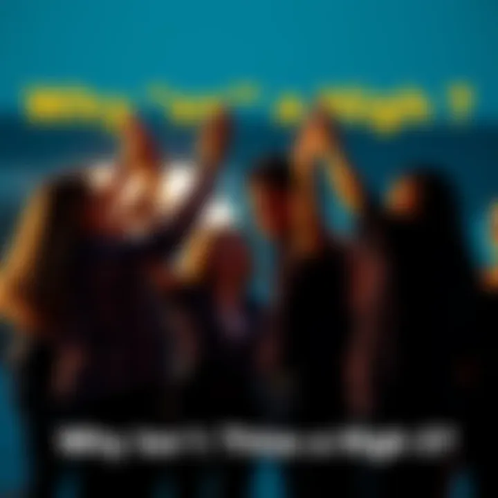 A group of friends standing together, some raising their hands for a High 5 while others look unsure