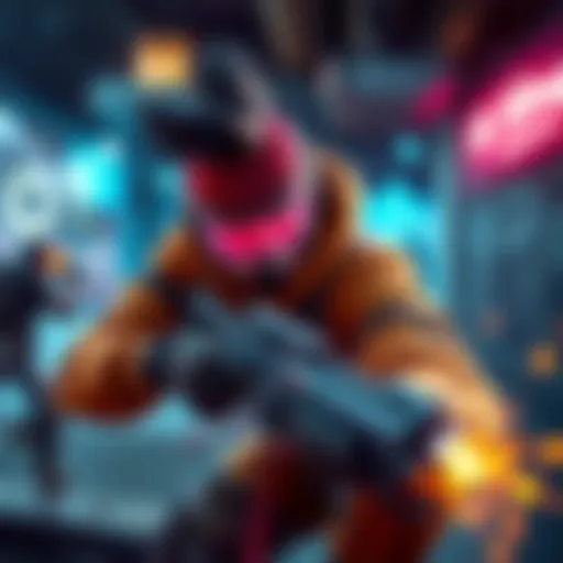 Player using a character with high damage output in a gaming environment, showcasing intense action without scoring kills.