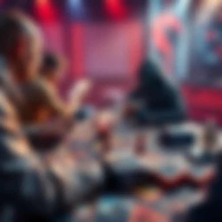 A player planning deck strategies featuring C2, C3, and Darkhawk cards on a tabletop with game pieces and a strategic layout.