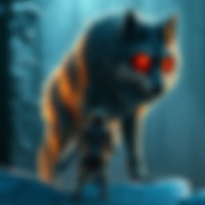 A level 30 wolf towers over a low-level player in Megaris, highlighting the unusual challenge faced in the game.