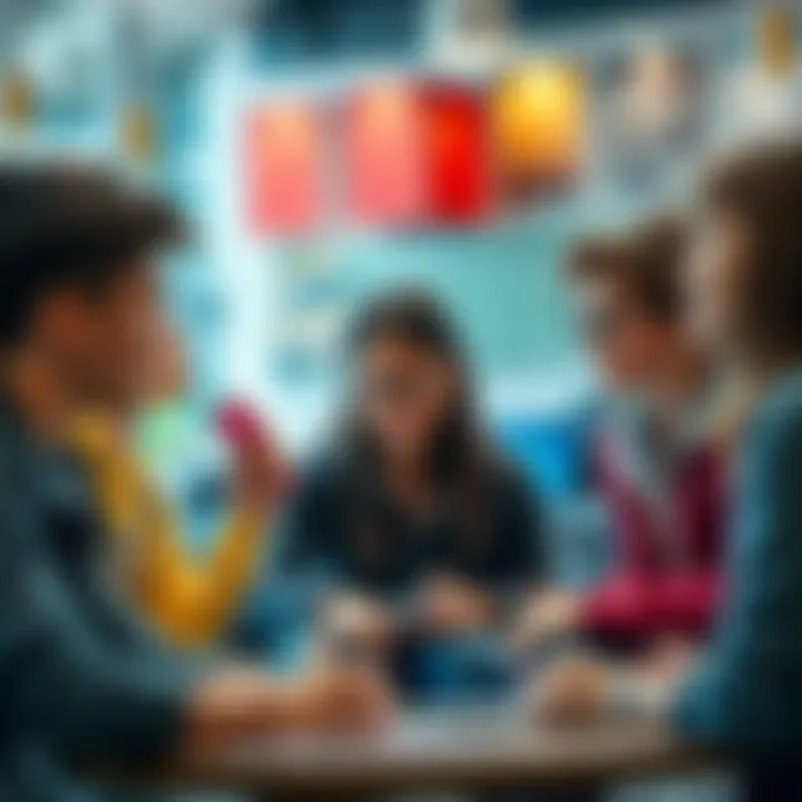 A group of high school students engaged in a lively discussion about winning and losing experiences, sharing insights and predictions.